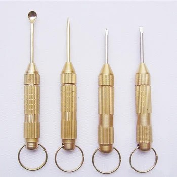 

Portable 4-in-1 multi tool set cross screwdriver toothpick ear pick pin with key chain Multifunction Small Hand Tools
