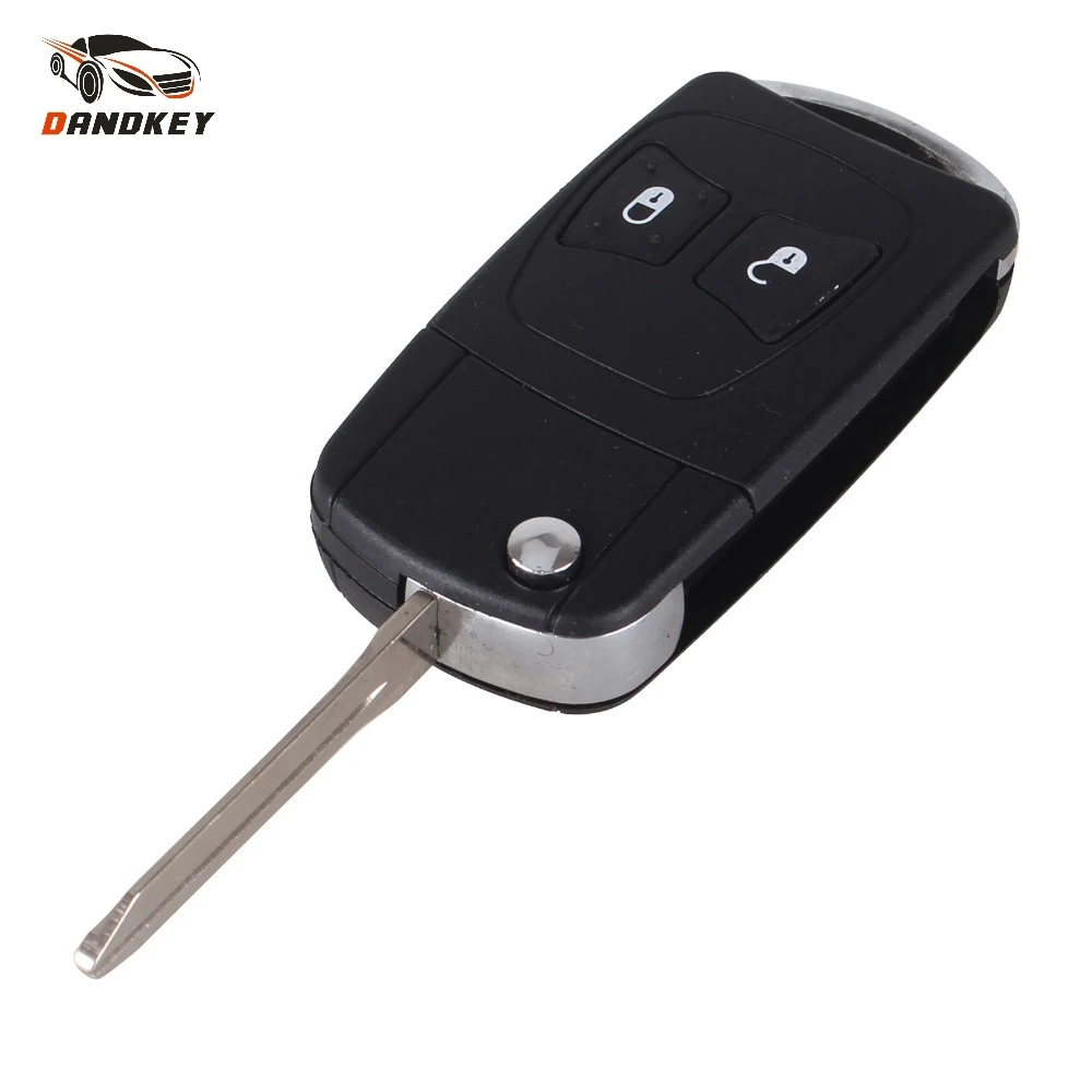 

Dandkey Uncut Modify Flip Folding remote Key Shell case fit For Chrysler 300C PT CRUISER Jeep Dodge 2 Big Button