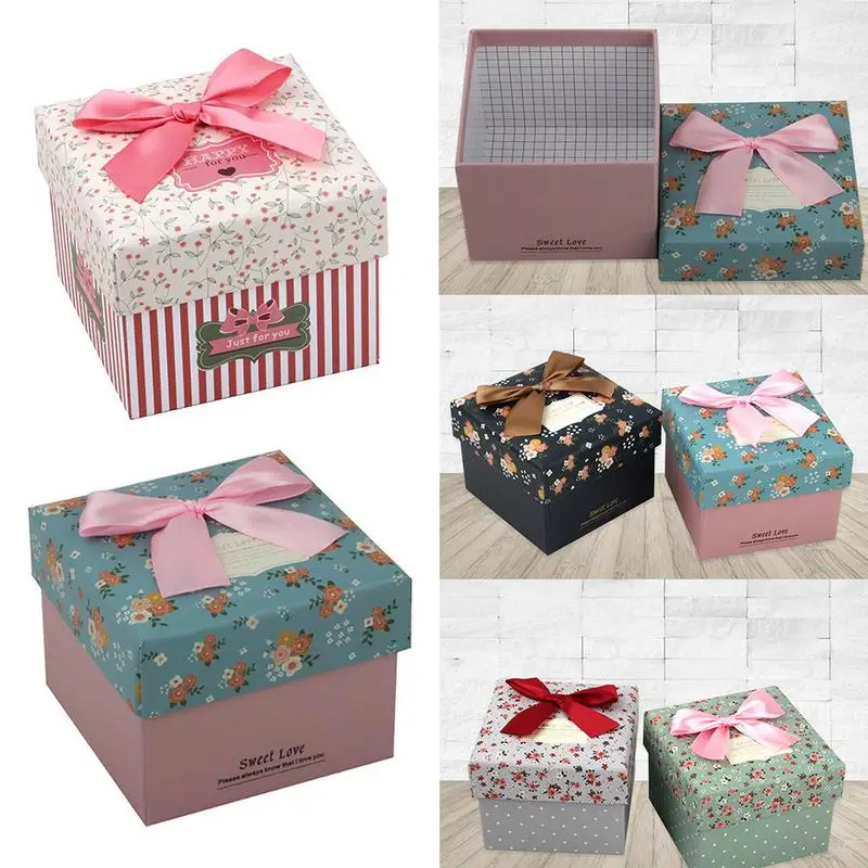 Модные Простые прямоугольные подарочные коробки маленький цветочный упаковка картонная пищевая игрушка коробки для хранения