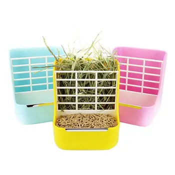

New Rabbit Grass Feeder Spring Straw Frame Grass Basket Small Pet Guinea Pig Totoro Cage Accessories Fixed Food Container Bowl