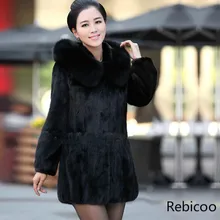 Женское зимнее пальто с капюшоном из искусственного меха размера плюс 3XL 4XL винтажная искусственная черная шуба из искусственного лисьего меха с капюшоном большого размера