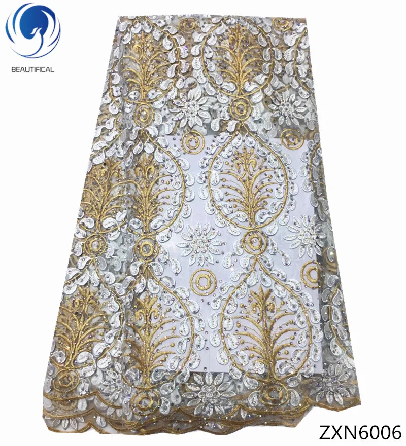 

Beautifical african tulle lace fabrics with stones 2018 high quality latest laces fabric for women dresses 5yards/lot ZXN60