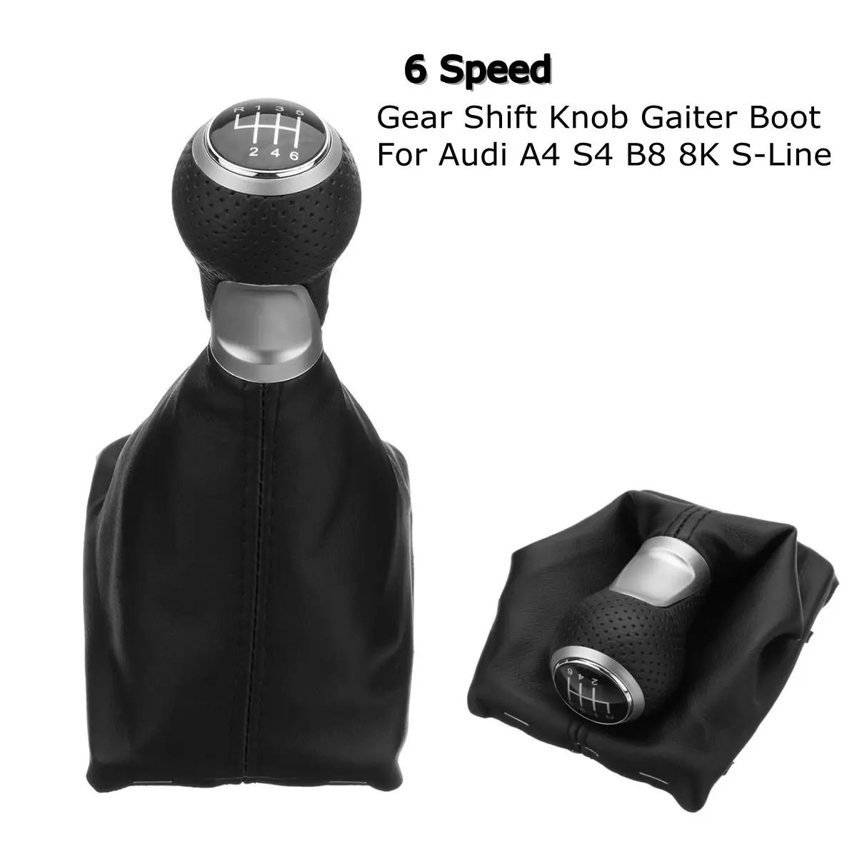 

6 Speed Car Gear Shift Knob Gaiter Boot PU Leather For Audi A4 S4 B8 8K S-Line