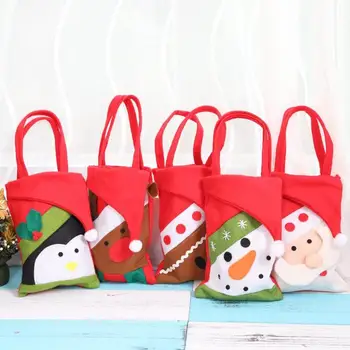 

Christmas Handbags Non-woven Lovely Candy Gifts Bag for Festival Home Decoration Supplies 6 Styles Christmas Decor Toys