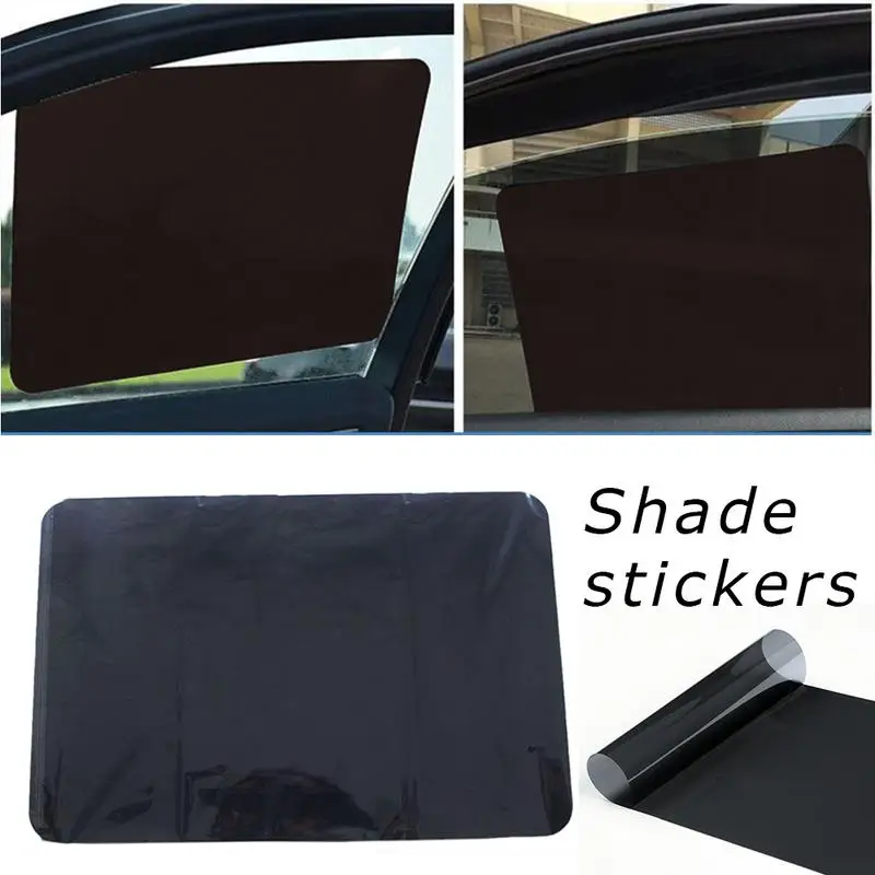 Car Static Sunshade Stickers Set All Black PVC Auto Window Windshield