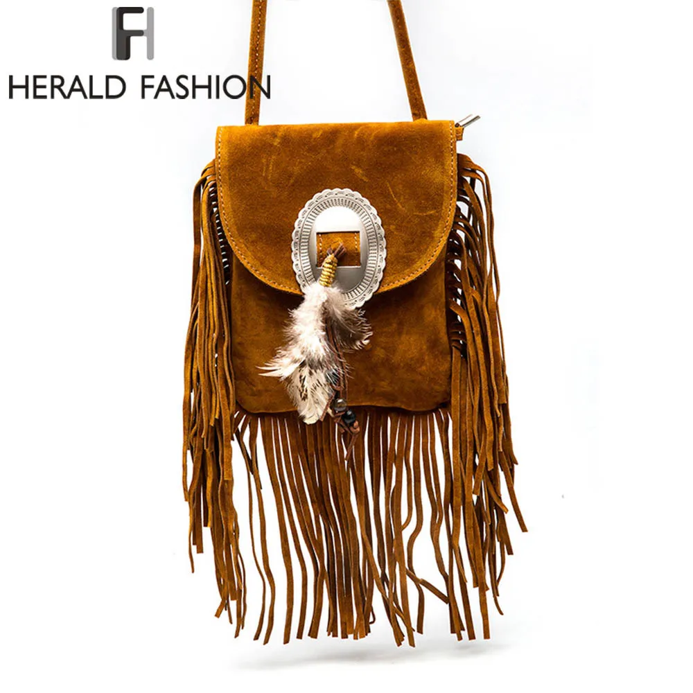 النساء بو الجلود حقيبة الإناث الأزياء حقائب كتف الشهيرة العلامة التجارية Crossbody أكياس هامش شرابة المرأة حقيبة ساع هيرالد الأزياء