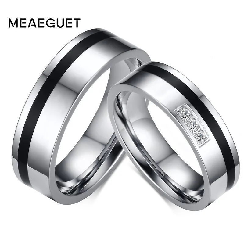 

Personalized Wedding Name Ring 6mm Couples Love Stainless Steel Women Men Zircon Stone Charm Gifts Dropshipping