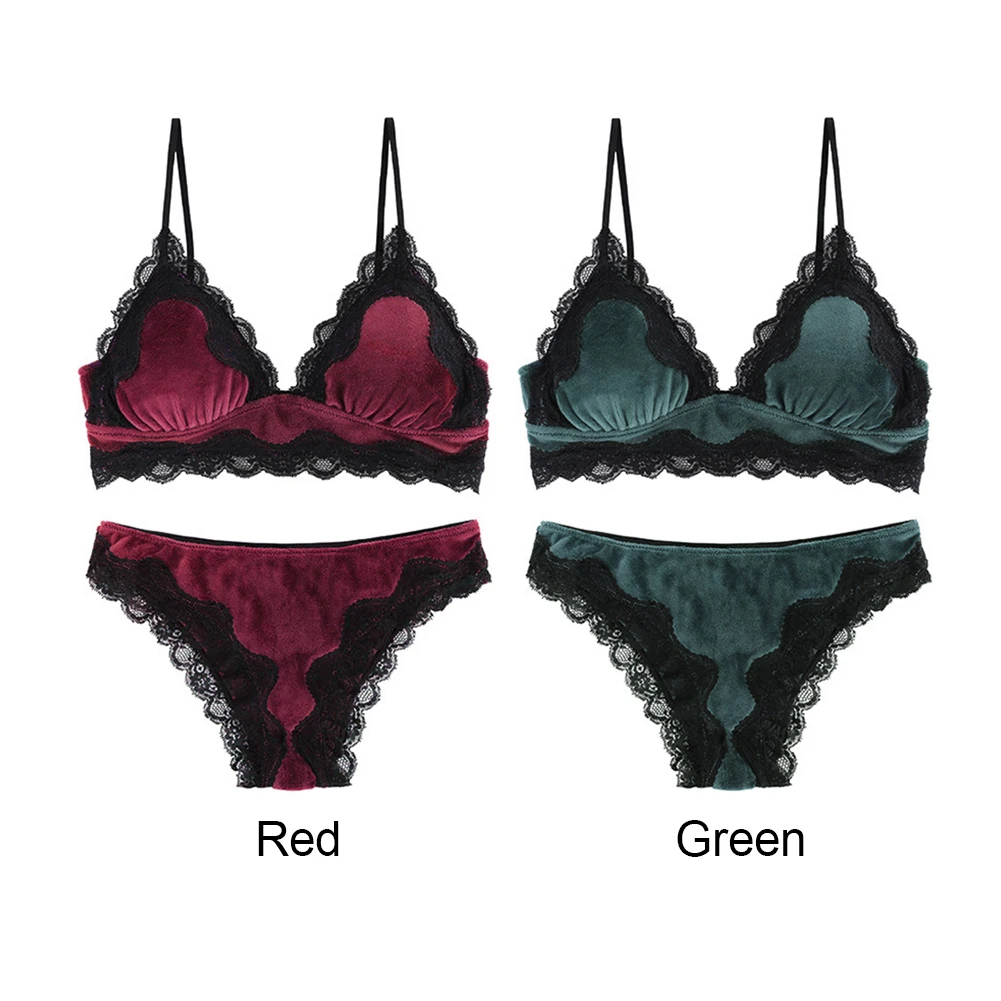 Woman Adjustable Velvet Lace Sexy Seamless Bra Thin Lingerie Patchwork Style Underwear Set Bralette Elegant Panty Solid Woman Adjustable Velvet Lace Sexy Seamless Bra Thin Lingerie Patchwork Style Underwear Set Bralette Elegant Panty Solid