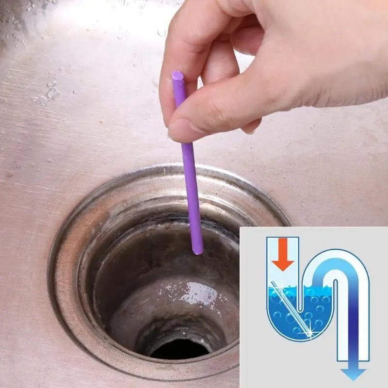 

12Pcs/lot Cleaner Sewer Toilet Bathtub Drainer Decontamination Rod Stick for Cleaning Unscented Dispel Stink Sticks