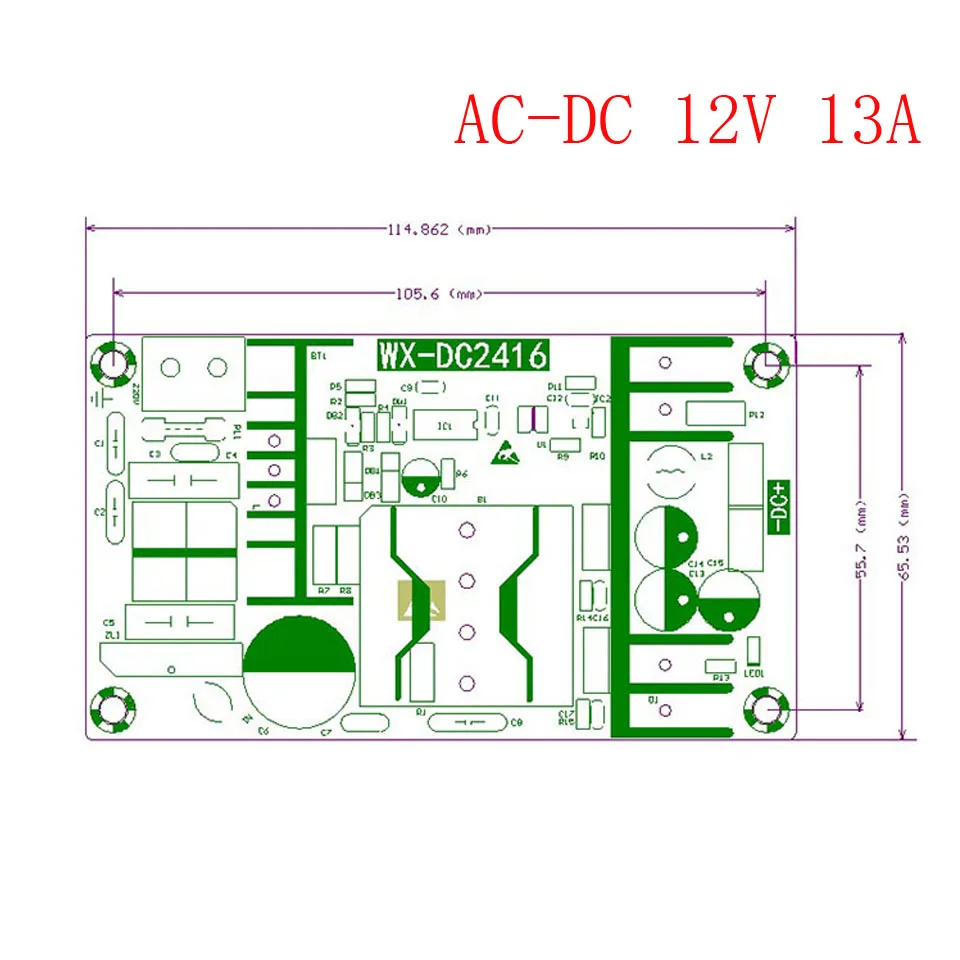 Переменный ток 100-260 В в постоянный ток 12 В 13А 150 Вт импульсный источник питания модуль AC-DC