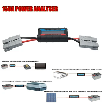 

150A Digital LCD Power Analyser Volt Amp Watt Meter Solar Car Caravan+ 2 Plug