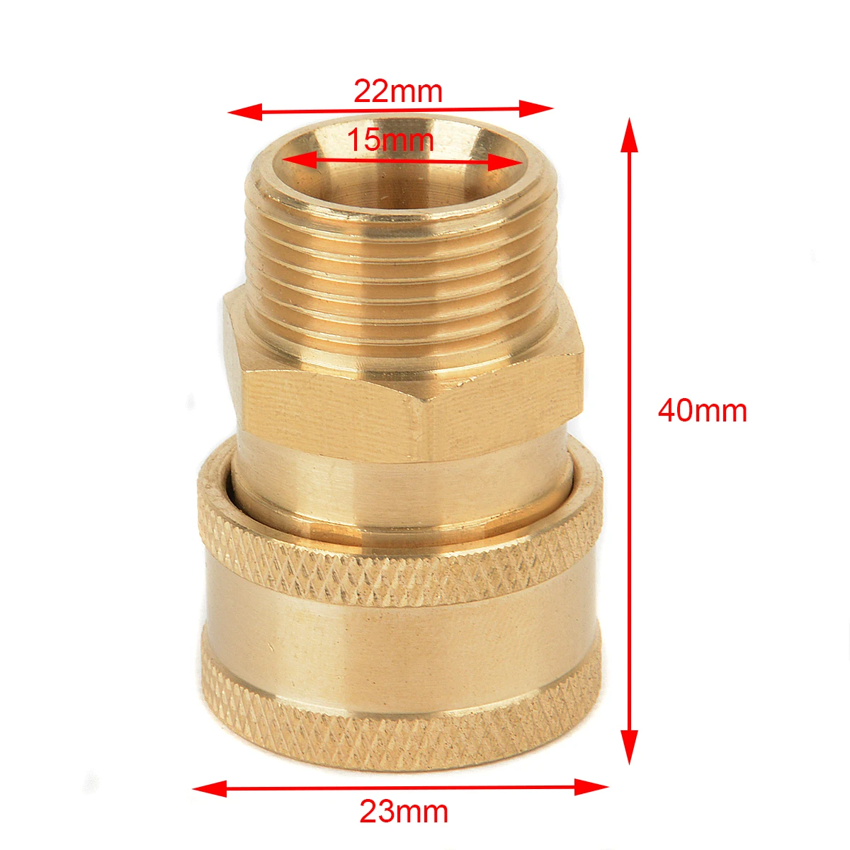 

1pc New Durable Copper 3/8" Mayitr Quick Release Connector Adapter Connect to M22 Metric For Pressure Washer Hose Garden Joints