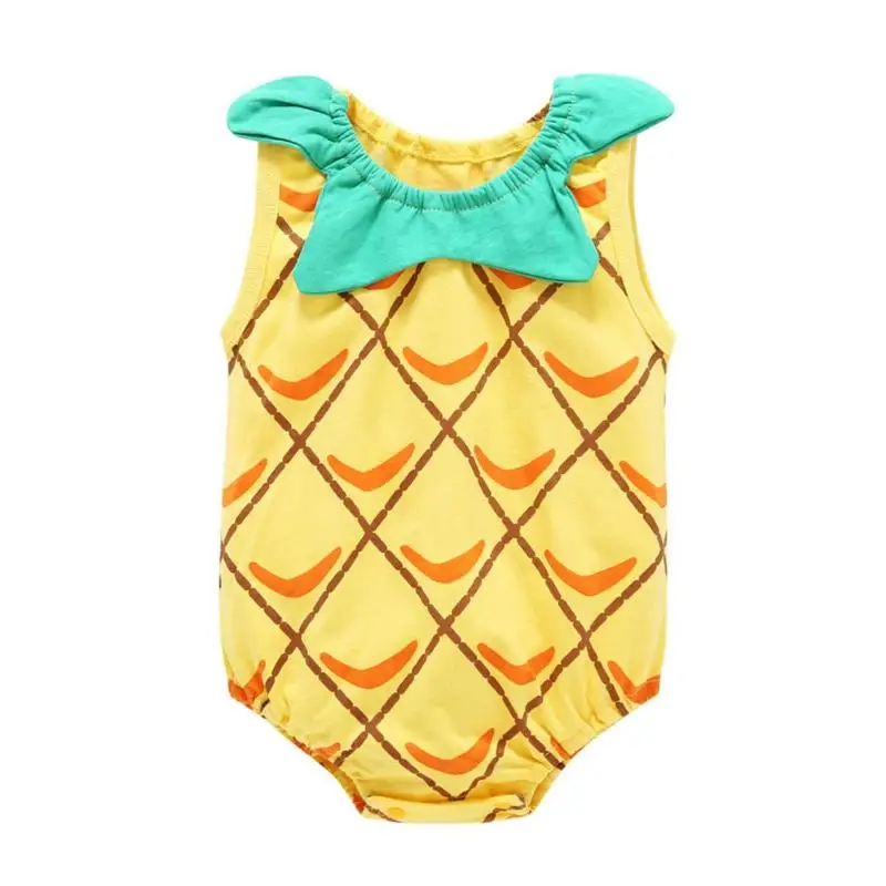 

Newborn Boy Girl Sleeveless Bodysuit Pineapple penguin Rabbit Print One Piece Jumpsuit Baby Clothing
