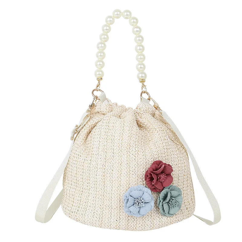 

Beach 2019 Straw Handbag Handbag Bohemian Style Ladies Hand-knit Shoulder Diagonal Handbag Flamingo Pineapple Round Soft Cartoon