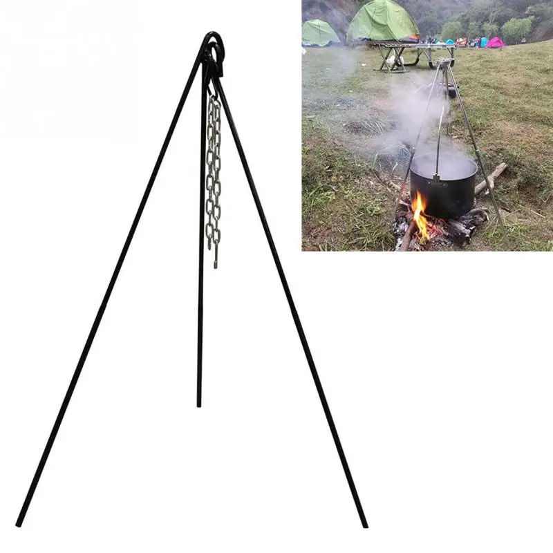 

Outdoor Camping Cooking Stove Holding Tripod Portable Pendant Bracket Three Campfire Tripod Aluminum Bracket Holder Parts