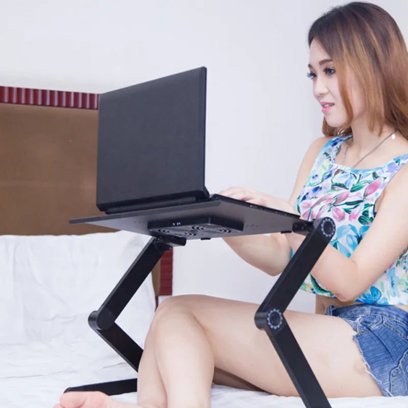 1 Pcs Foldable Computer Desks Bed Tray Laptop Notebook Lap Portable Vented Adjustable Stand PC Folding Desk Table