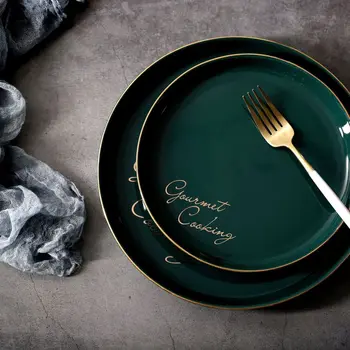 

Household Dishes Green Phnom Penh Ceramic Plates Dinner Plate Steak Green Phnom PenhWestern Food Tableware 10 Inch Dessert Dis