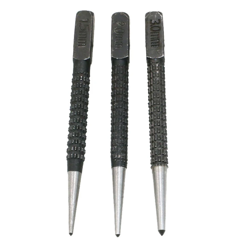 Non Slip Center Punch Set Alloy Steel 3/32" Metal Wood DIY Marking Tool