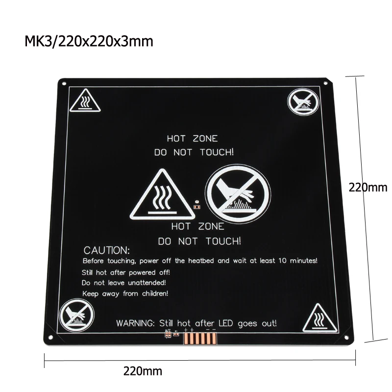 12V Модернизированный MK3 heatкровать 214x214/220x220/300x200x3 мм алюминиевая нагревательная кровать для 3D-принтеров детали impressora 3d pe as