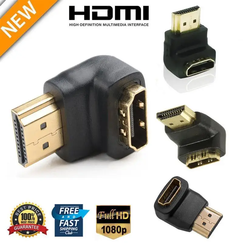 90/270 градусов HDMI адаптер мужчин и женщин l-тип поддержка s 3D Ethernet Поддержка аудио обратный канал для 1080p tv HD tv 99 XR649