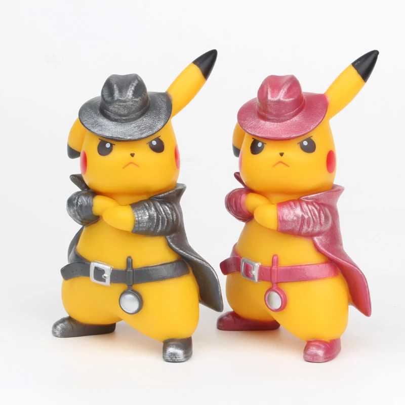 

2019 Movie Detective Pikachu PVC Figure Go Angry Kawaii Cute Statue Doll Model Toys Naruto Deadpool Figures Figurine Kid Gifts