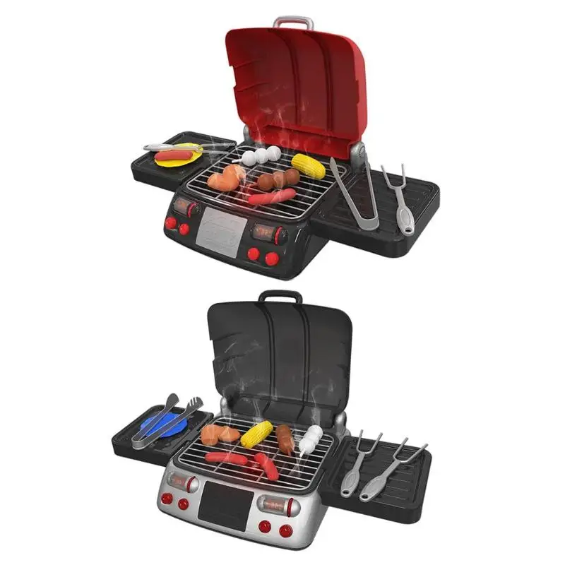 

One Set Amusing Electric BBQ Grill Sausage Wing Tomato Sauce Cooking Pretend Play Toys Children Funny BBQ Toys