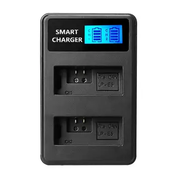 

LP-E5 LCD Display Dual Port USB Camera Battery Charger Smart Charging Stand for Canon EOS 1000D 500D EOS Kiss