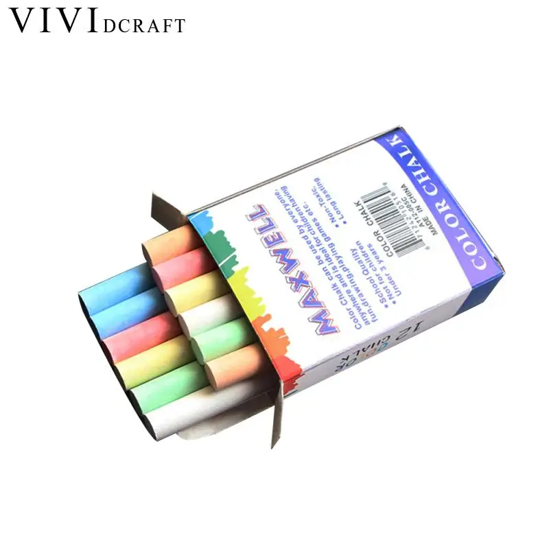 Vividcraft 12 шт./кор. учитель Мел Офис Школьные принадлежности аксессуары 6 цветов беспыльной мел ручка мелки для рисования на доске