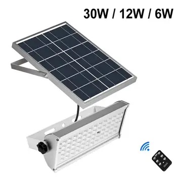 

30W/12W/6W IP65 Waterproof Radar Sensor Solar Flood Light with Remote Control White Light 6500K