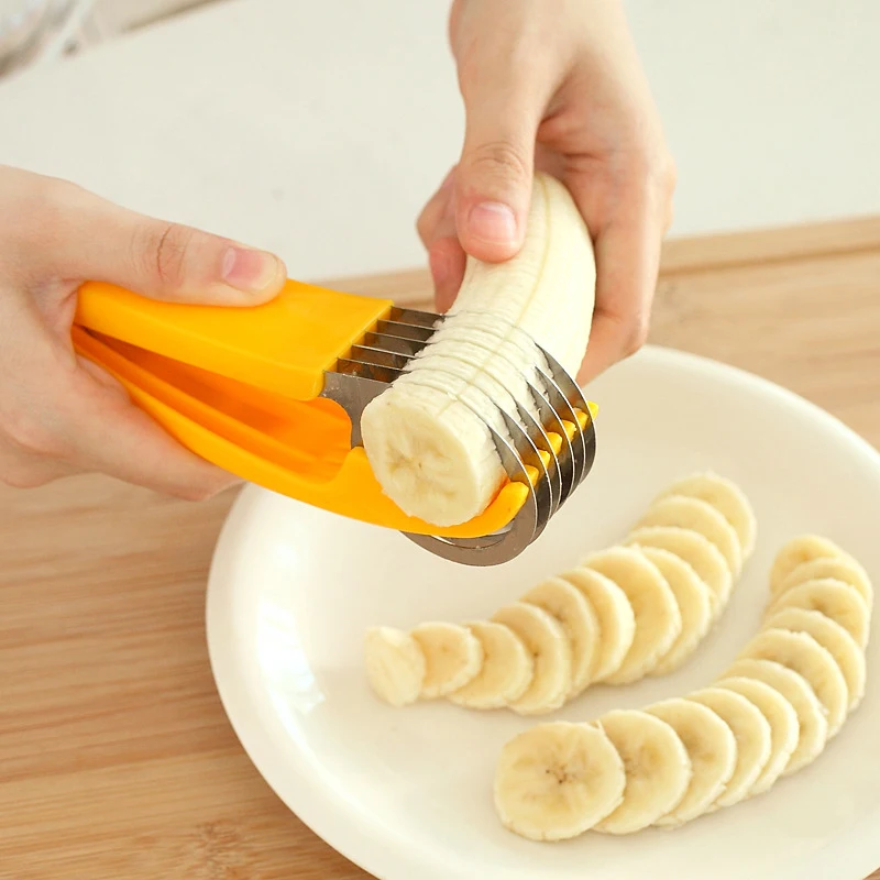 Банан слайсер Зеленый Вырезать банан артефакт кухонный нож для фруктов гаджеты Инструменты кухонные принадлежности, фрукты Инструменты