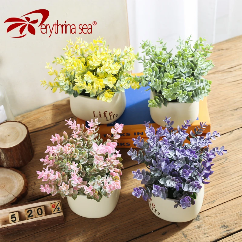 

Erythrina sea Little Eucalyptus Artificial Plant Small Plantas Artificiales Para Decoracion 4colors