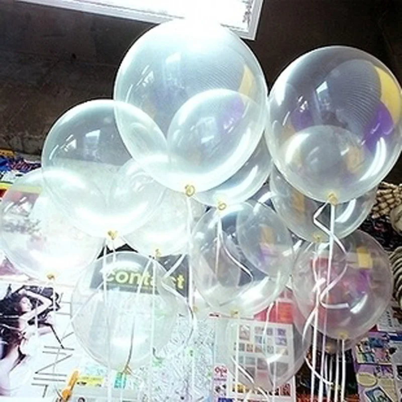 

10 Pcs Transparent Balloons Air Ball 12 Inch Baby Shower Inflatable Happy Birthday Clear Balloon Wedding Party Decorations
