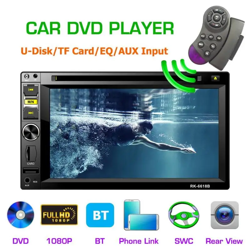 

6.2 Inch Automagnitol Touch Screen 2 DIN Car Radio Car Stereo DVD Player Steering Wheel Control FM Radio BT TF USB AUX