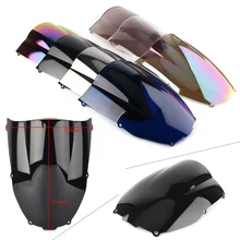 ZX-6R motocykl szyby podwójne Bubble dla Kawasaki Ninja ZX6R 2000 2001 2002 plastik ABS