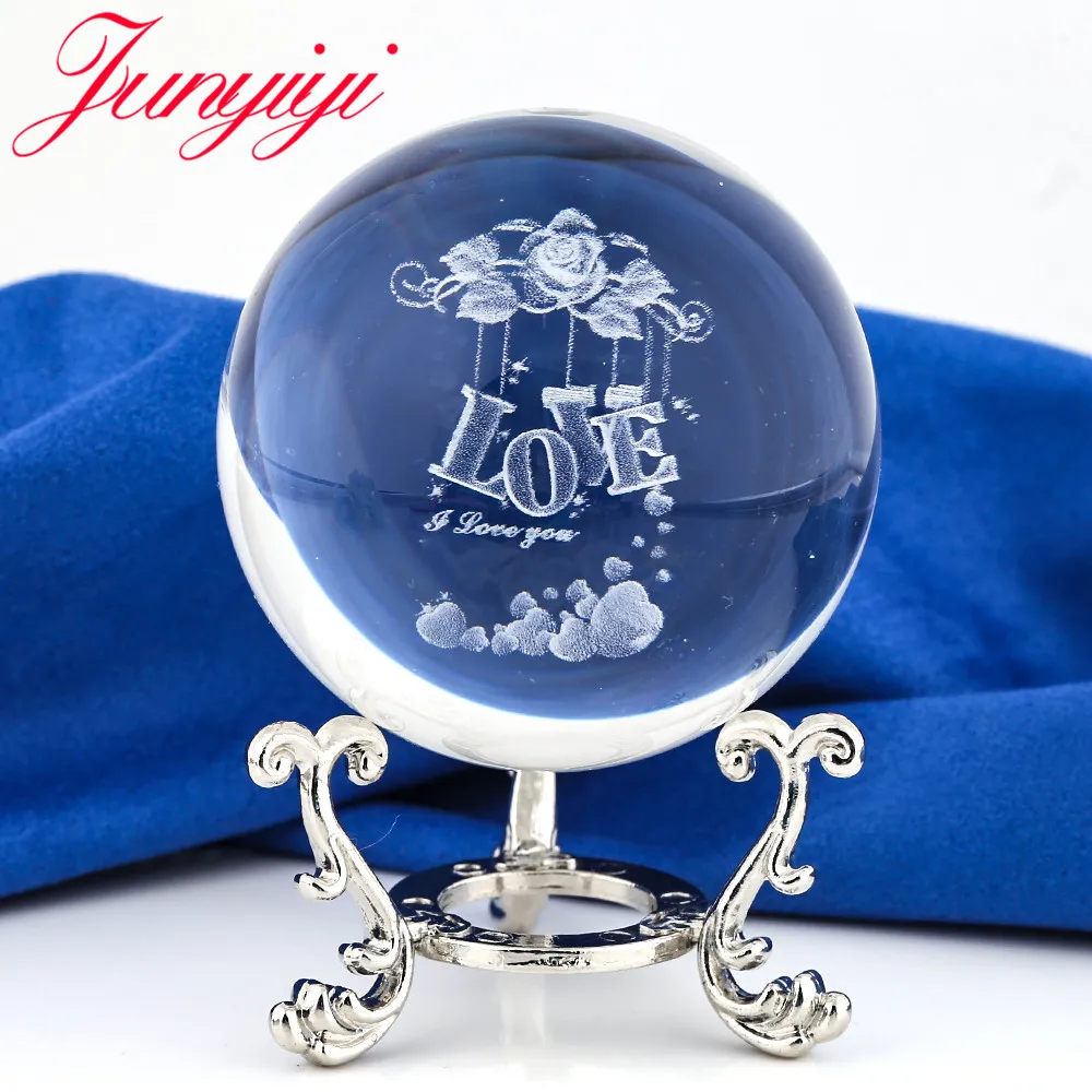Прозрачный цветок хрустальный шар прозрачный декоративный стеклянный 3D