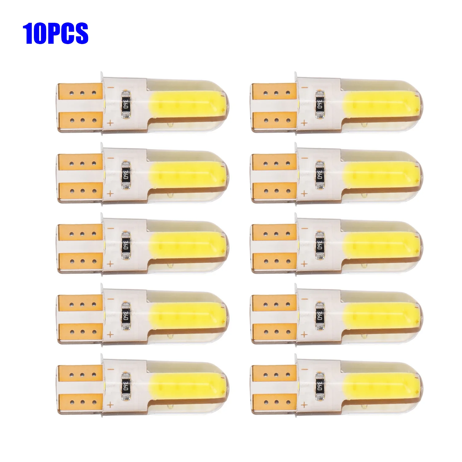 

10* T10 15 194 168 W5W COB 8 SMD LED CANBUS Silica License Light Bulb Warm White