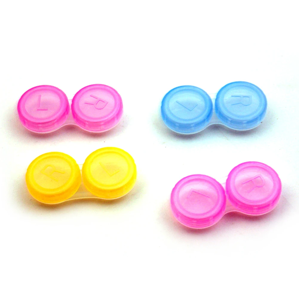 

Random Color Plastic Contact Lens Box Holder Portable Small Lovely Candy Color Eyewear Bag Container Contact Lenses Soak Storage