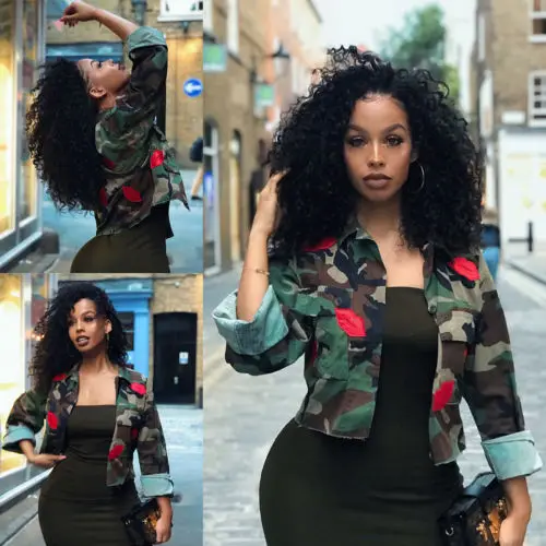 

2018 Autumn Fashion Women Camo Ladies Military Army Short Shirt Jacket Outwear Coat Tops Hot