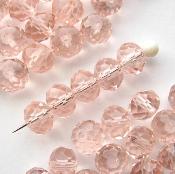 Wholesale 8mm light Pink Crystal Beads 50pcs beads a lotin Beads from