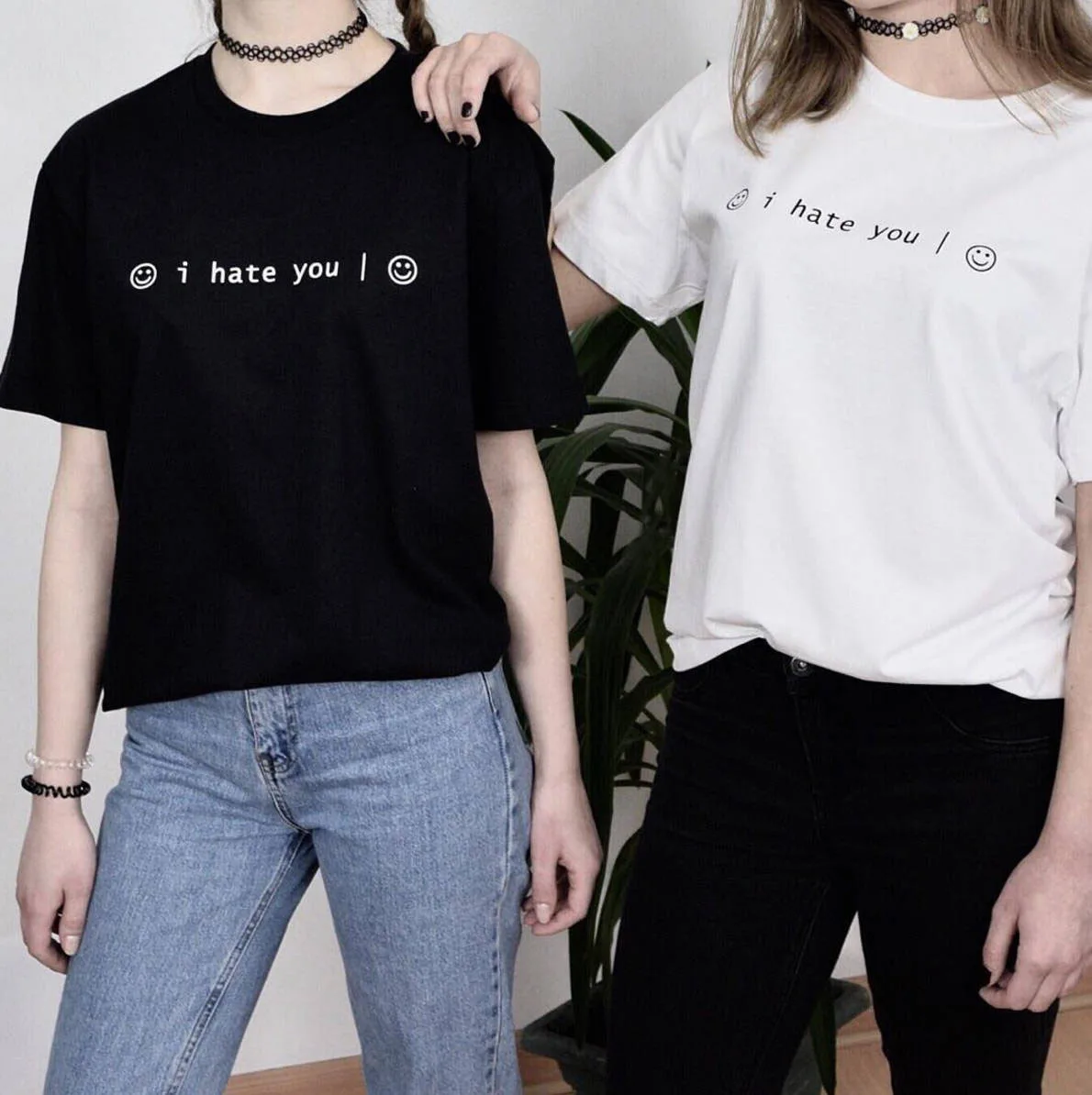 

I Hate You Smiley Face T-shirt Women Short Sleeve Cotton Tumblr Inspired Pastel Pale Grunge Aesthetic Tee Harajuku Tshirt