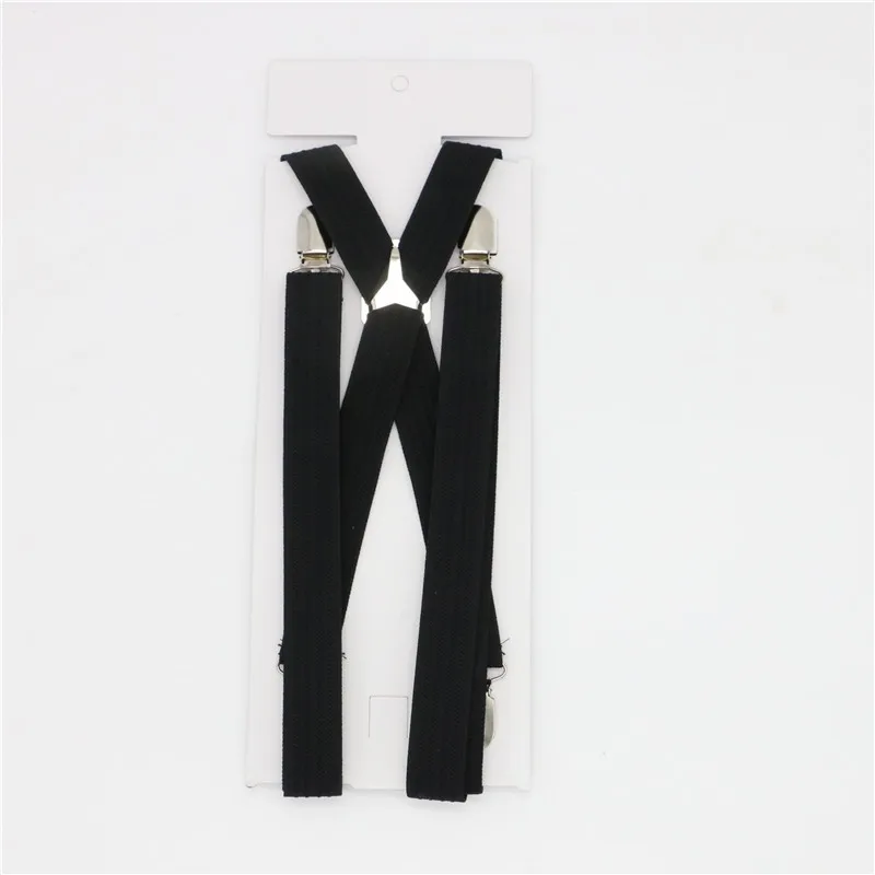 4 Clips Solid Men's Suspenders 2.5cm Width Women's Pants With Adjustable Suspenders Triangle Metal Cross