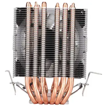 

T90 6 Heat Pipes Double CPU Cooler 12V 3Pin Colorful Lights Air Cooling Fan for AMD CPU Cooling Fan
