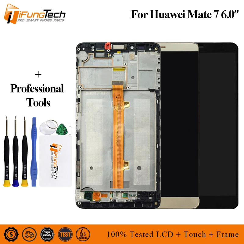 

For Huawei mate 7 LCD Display+Touch Screen Digitizer Assembly Replacement Parts Screen with Frame 6.0" For Huawei mate7 LCD