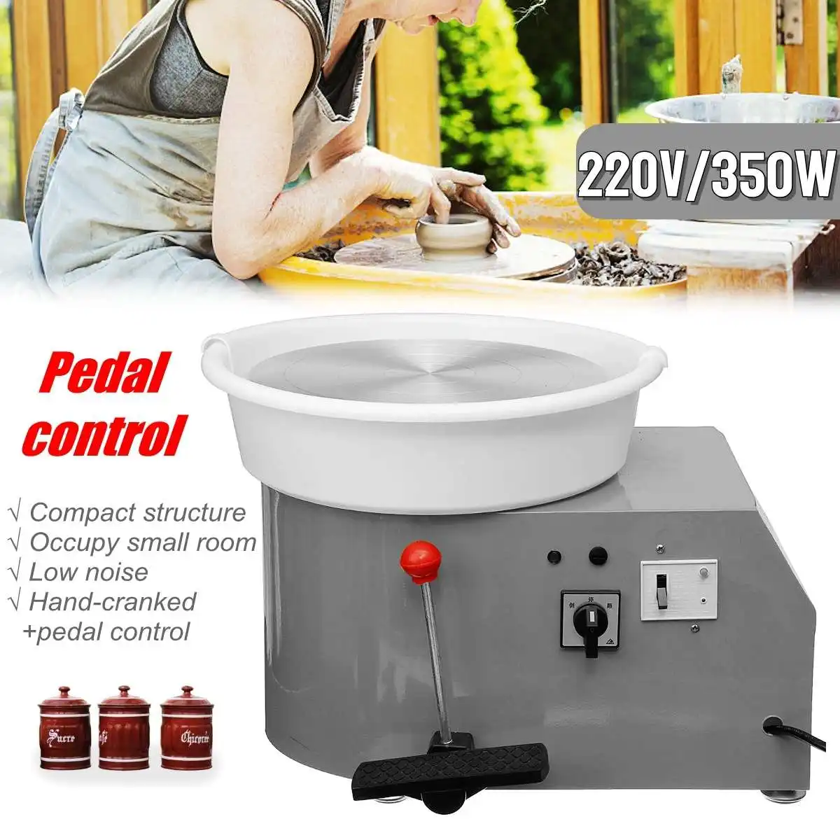 

220V 350W Electric Pottery Wheel Ceramic Machine 300mm Ceramic Clay Potter Kit For Ceramic Work Ceramics