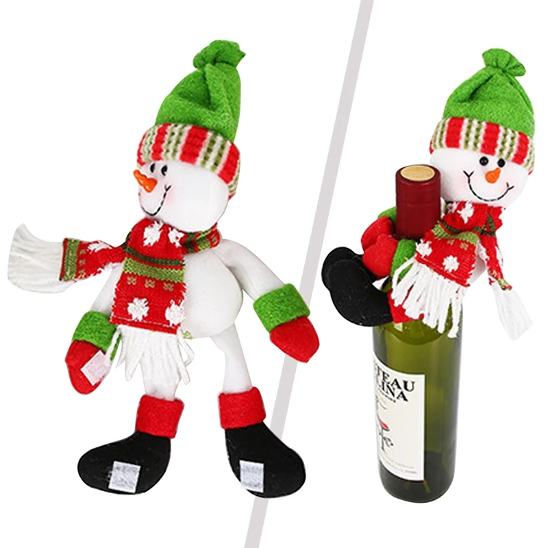 

1pcs Table Decorations Wine Bottle Cover Ornament Wedding Table Decorations Novelty Decoration Snowman Santa Clause Lovely Hug