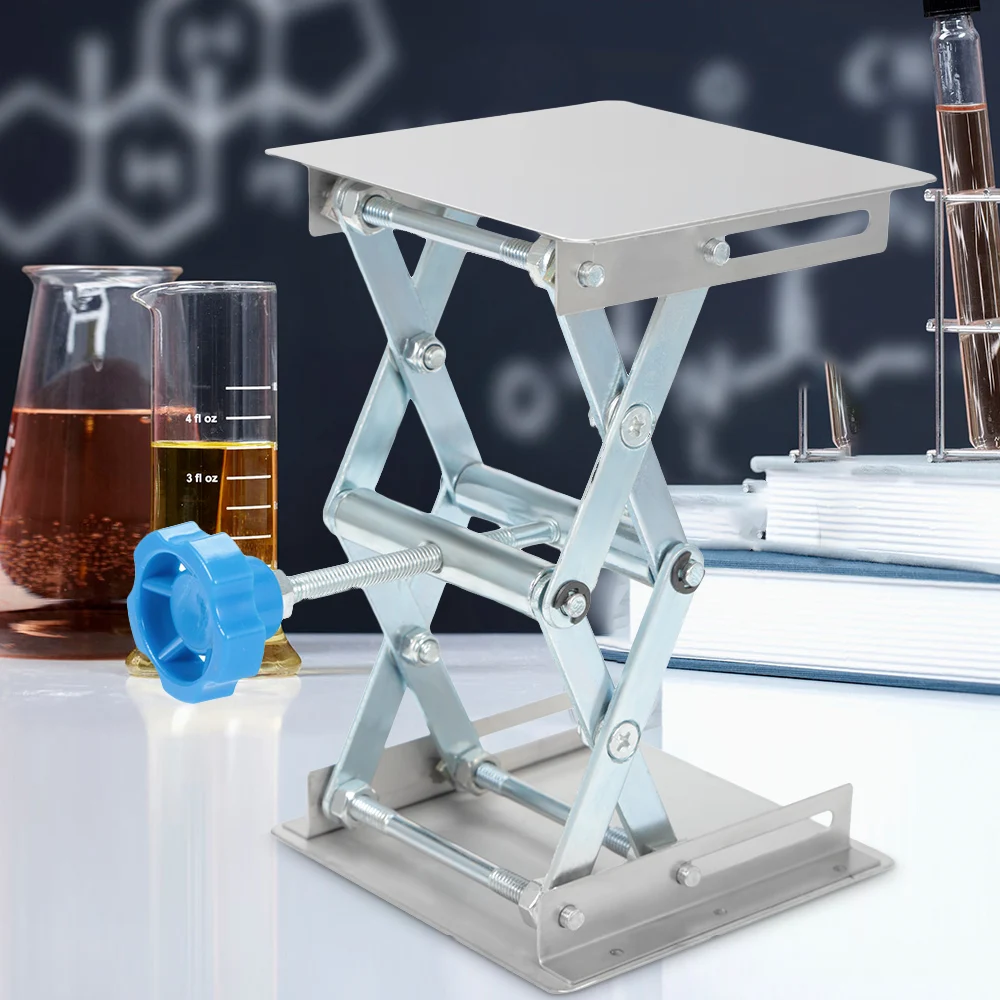  Stainless Steel Lifting Platform Stand Rack Scissor Lab Jack Adjustable Height Laboratory Lifting P