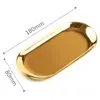 Metal Storage Tray Gold Oval Dotted Fruit Plate Small Items Jewelry Display Tray Mirror ► Photo 2/6