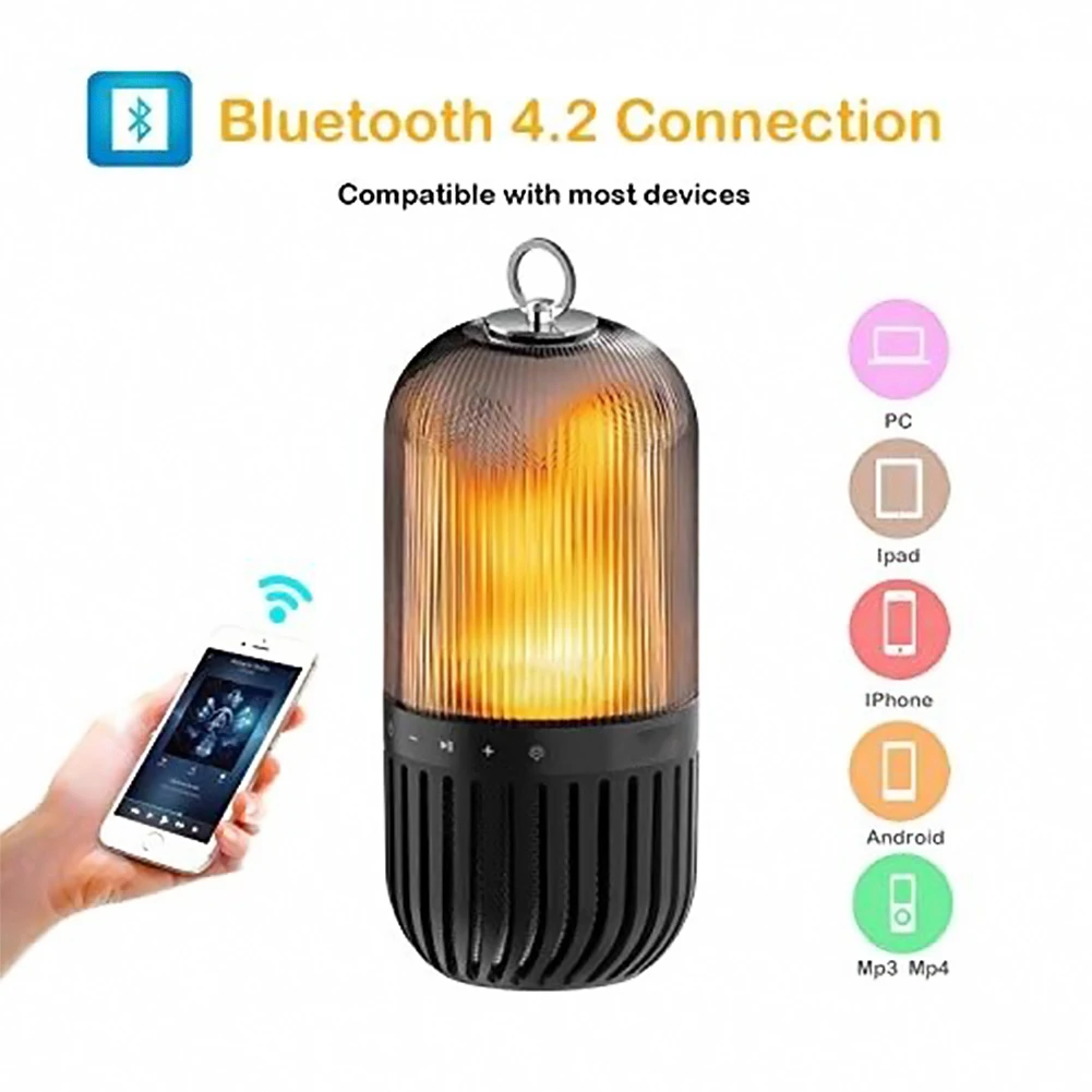 

Portable Smart Bluetooth Speaker Table Lamp Led Waterproof Atmosphere Flame Light USB Wireless Bluetooth Speaker #5