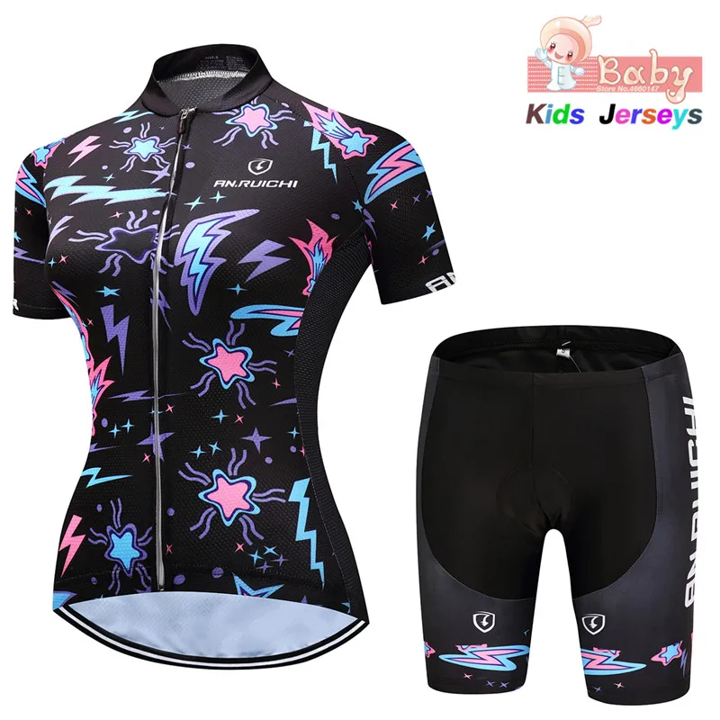 2019 Cycling Kit Kids Cycling Jersey Set Cartoon Children Cycling Clothing Summer Bike Jersey Quick Dry Bicycle Jersey Suit