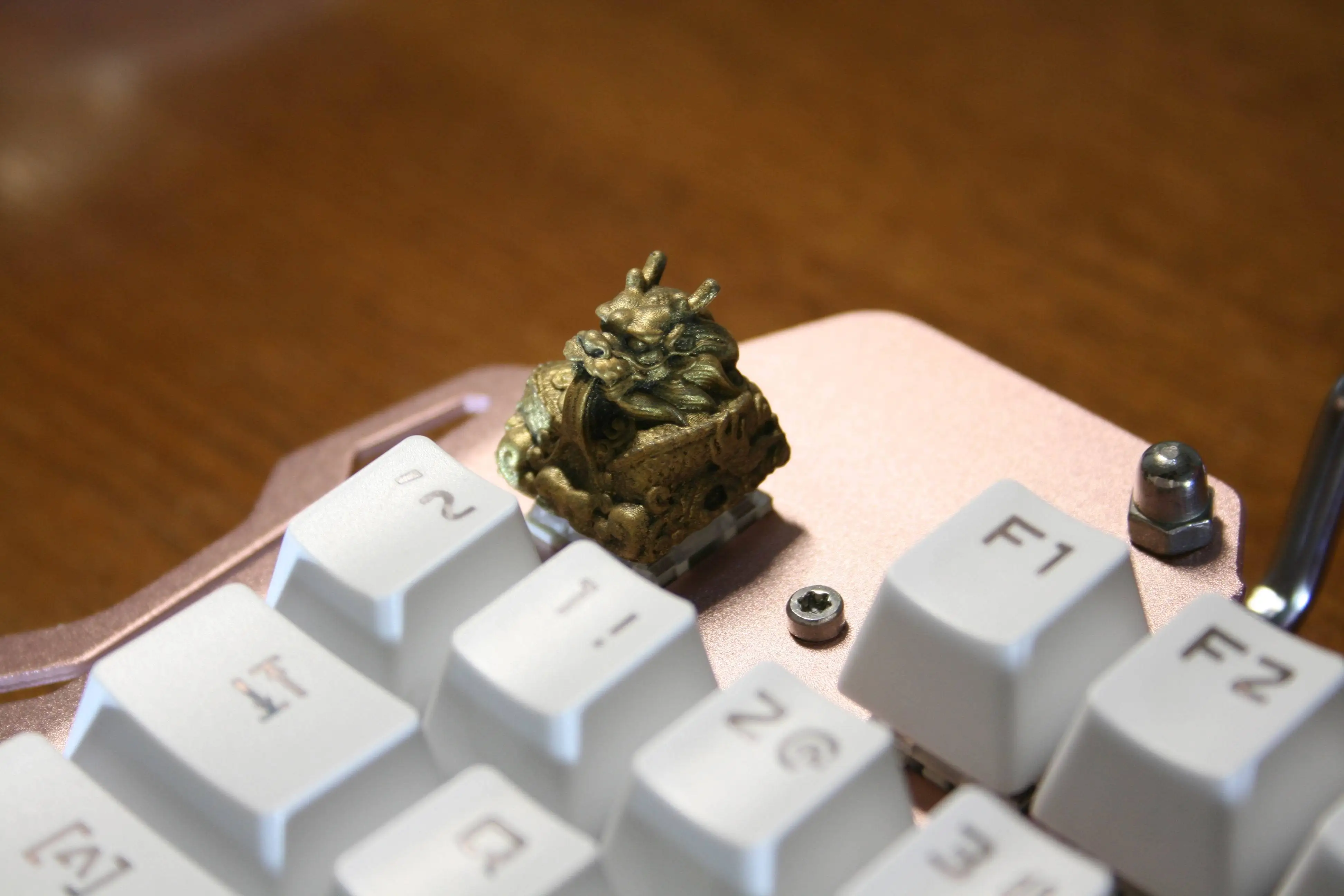 Feito à Mão Keycap para Imperial Resina Personalizado Chave Boné 3d Estereoscópico Metálico Teclado Mecânico Jade Selo 1pc - Imagem 3